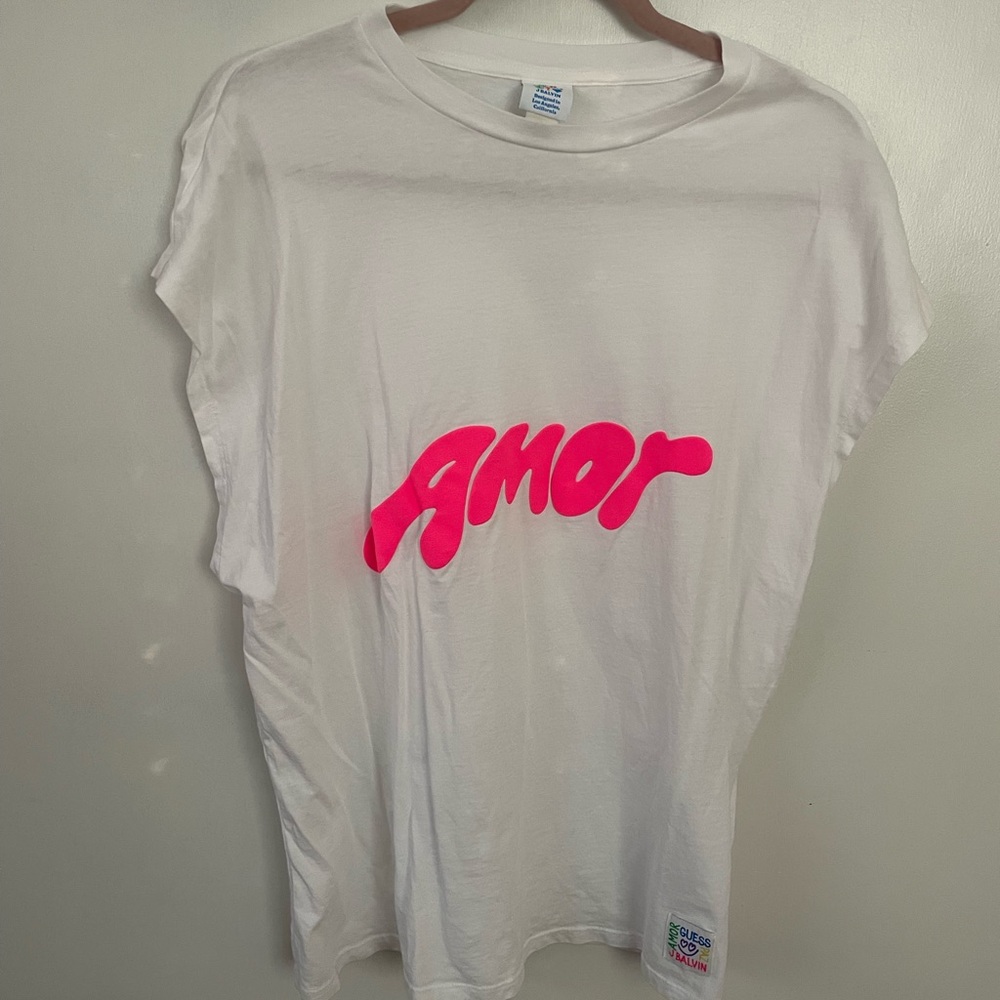 Guess Originals x J Balvin- Pink 'Amor' Print - Size S